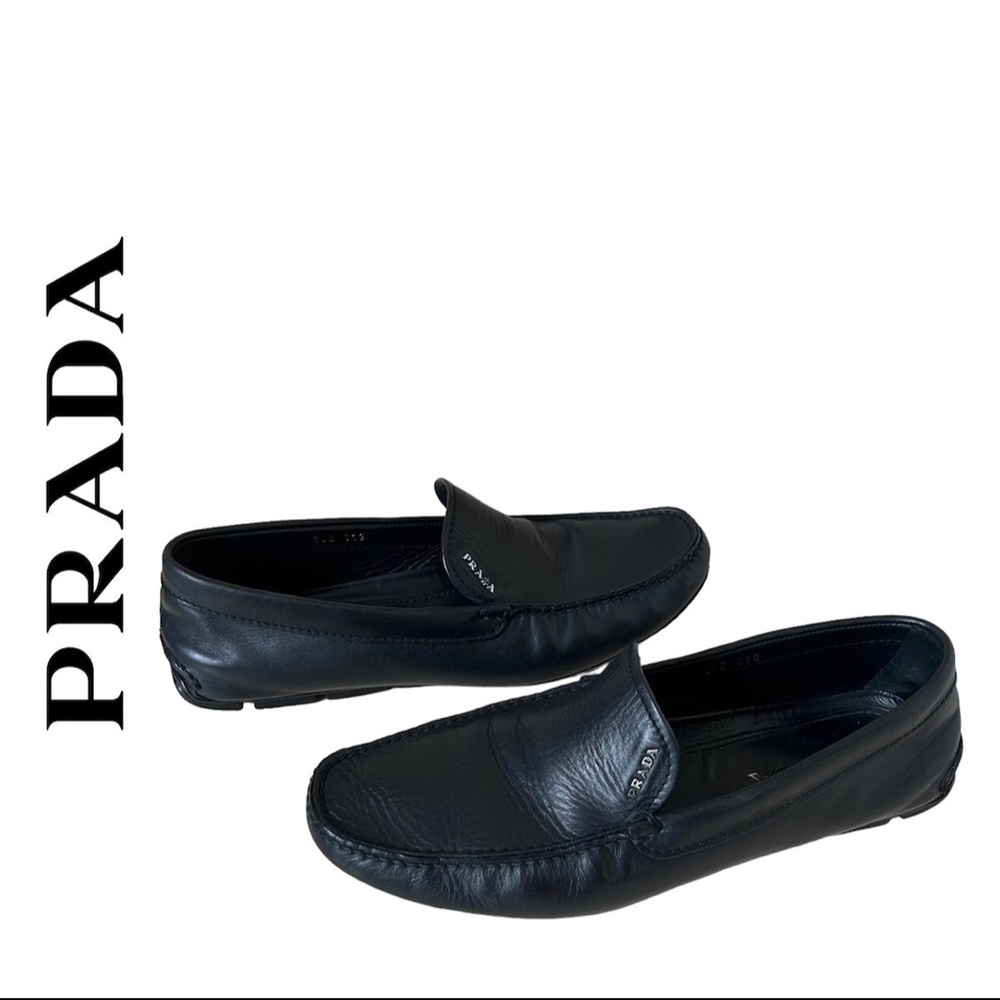 Prada - black drivers loafers size 8 Men